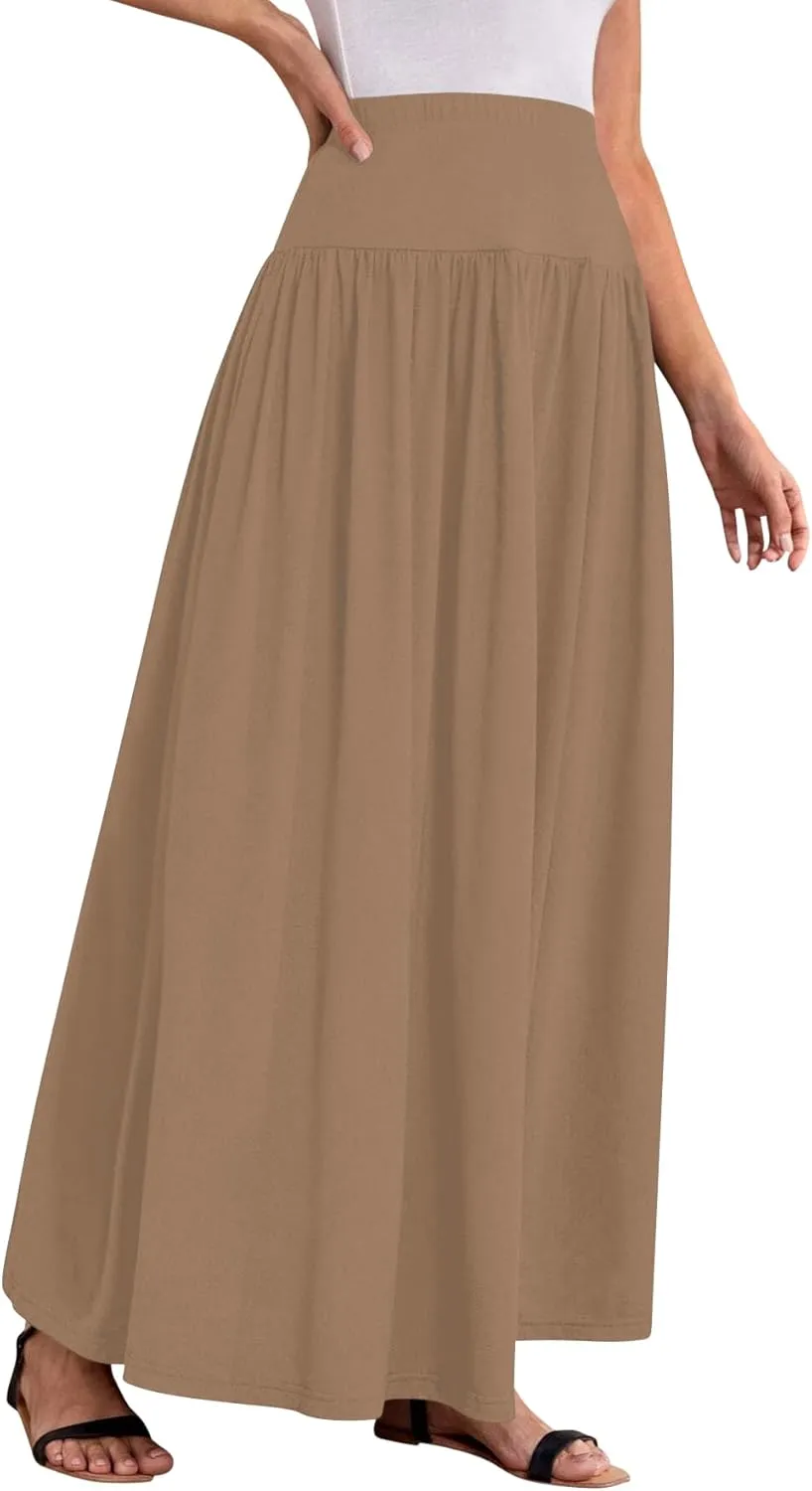 Sweet Hearts Maxi Skirts for Women with Pockets- Elastic Waist Casual Long Skirts XS-XL Made in USA