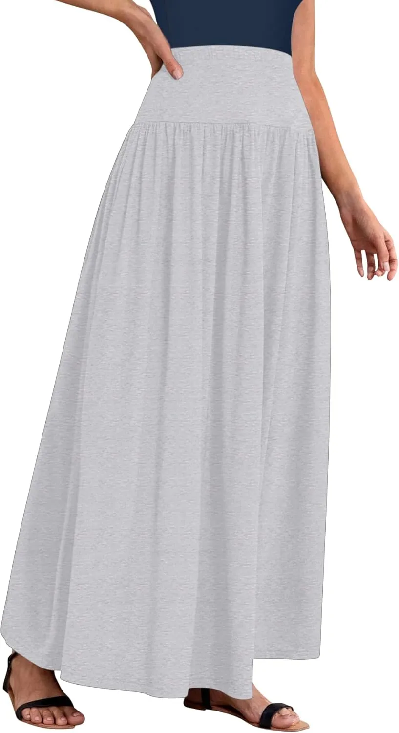 Sweet Hearts Maxi Skirts for Women with Pockets- Elastic Waist Casual Long Skirts XS-XL Made in USA