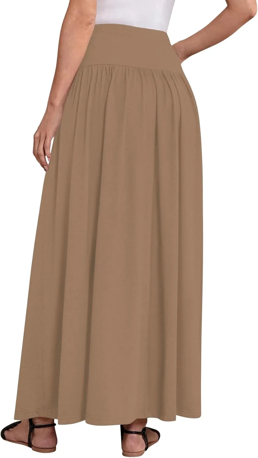 Sweet Hearts Maxi Skirts for Women with Pockets- Elastic Waist Casual Long Skirts XS-XL Made in USA