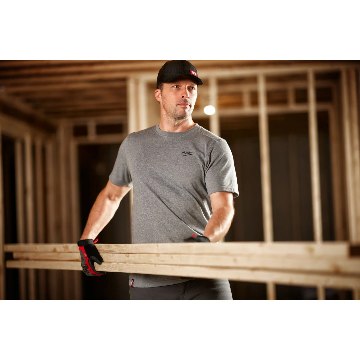 T-Shirt - Milwaukee Hybrid Work Tee Short Sleeve, Various Colours, 603