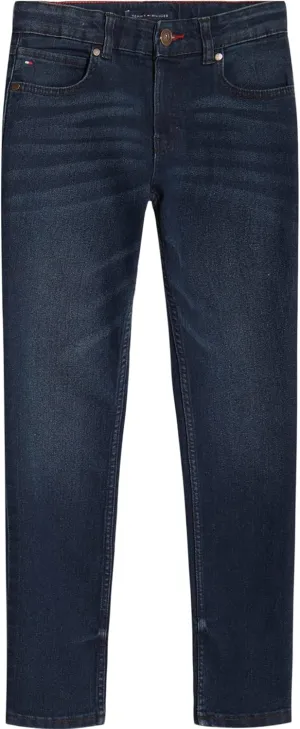 Tommy Hilfiger Boys 5-Pocket Stretch Skinny Fit Denim Jean, Zipper Fly & Button Closure