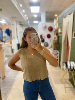 V-neck knitted vest