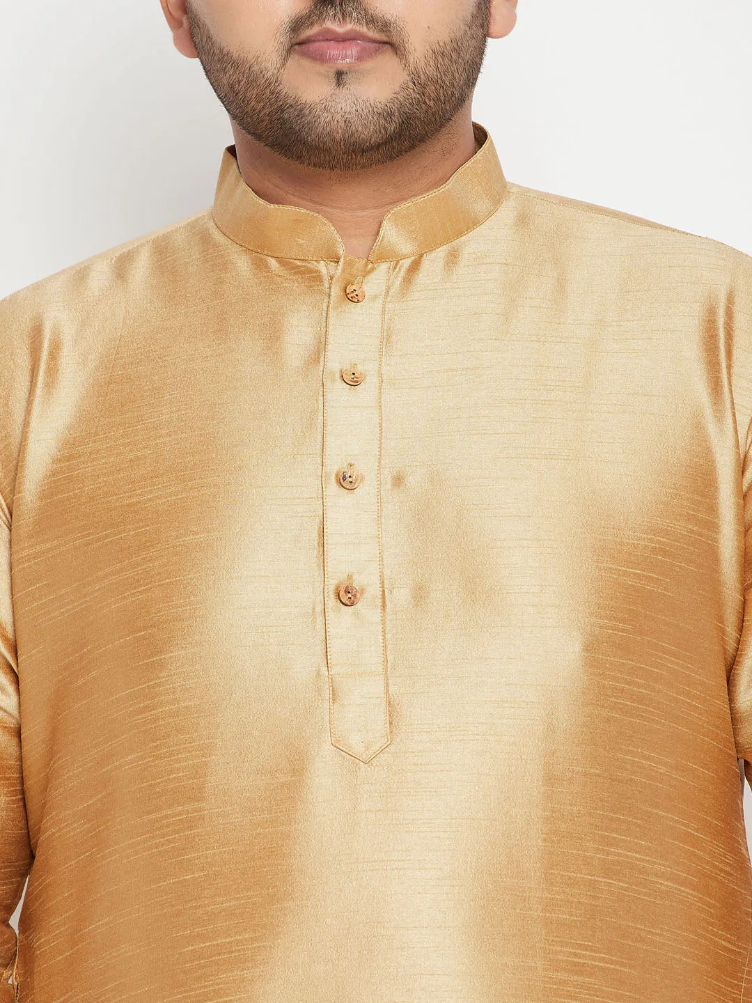 VASTRAMAY Gold Zari Nehru Jacket Kurta