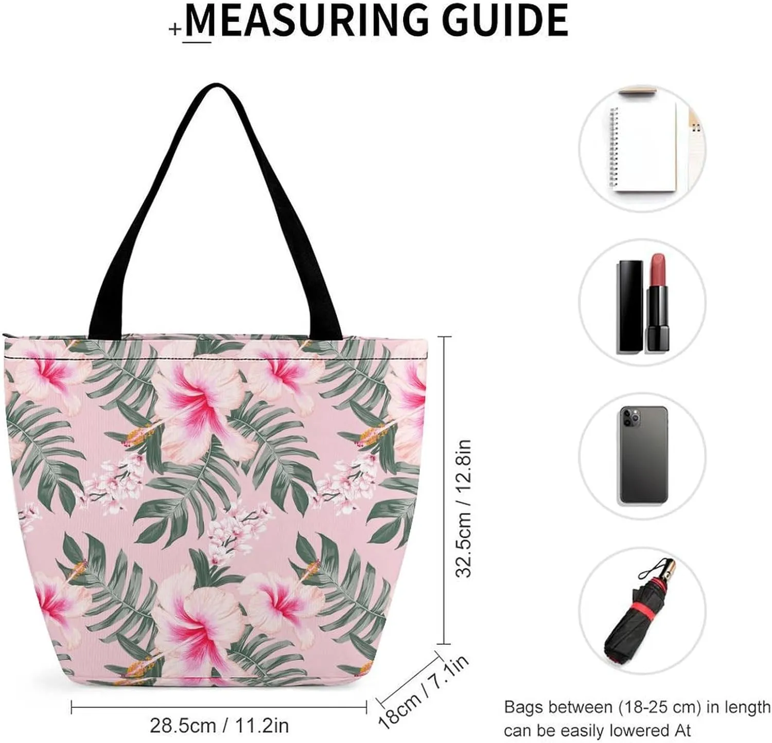 Vintage Lily Hibiscus Flowers Hobo Handbags With Zipper Women's Tote Handbags