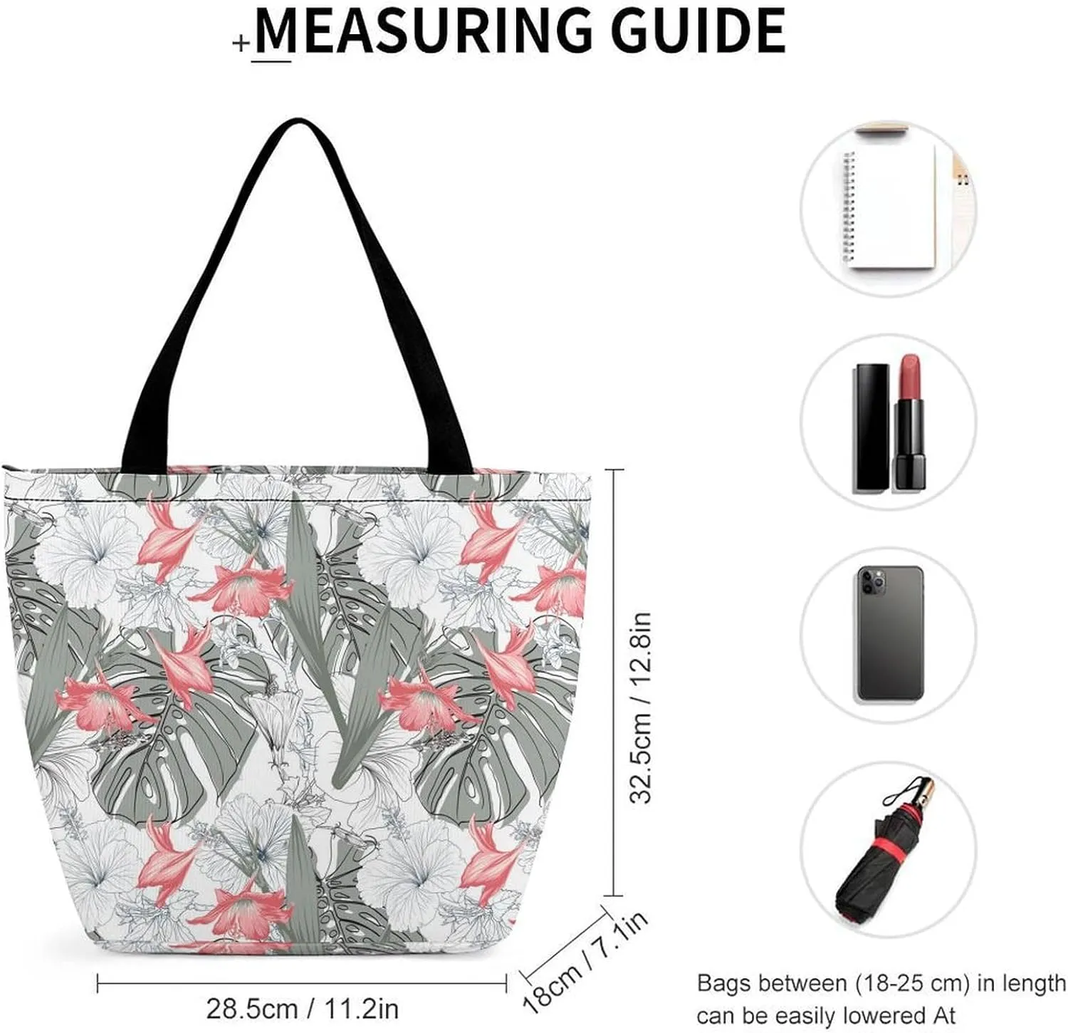 Vintage Lily Hibiscus Flowers Hobo Handbags With Zipper Women's Tote Handbags