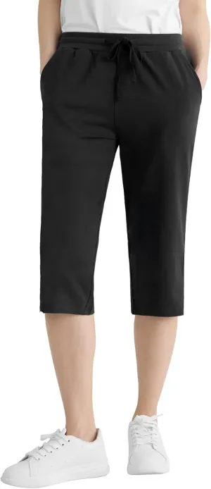 Weintee Women's Petite Cotton Capris with Pockets