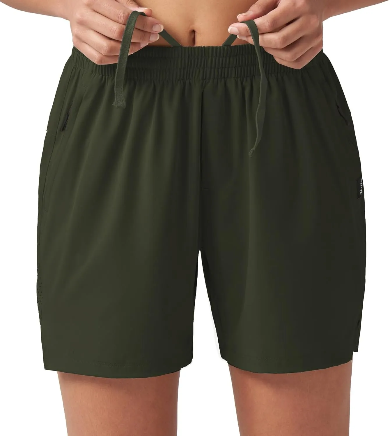 Willit Women's 5'' Hiking Athletic Shorts with Zipper Pockets Quick Dry for Running, Workout, Travel