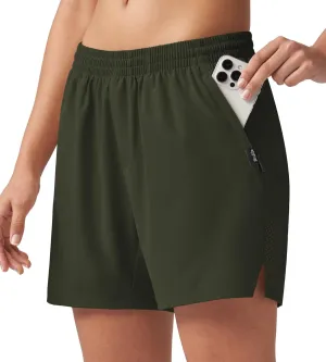 Willit Women's 5'' Hiking Athletic Shorts with Zipper Pockets Quick Dry for Running, Workout, Travel
