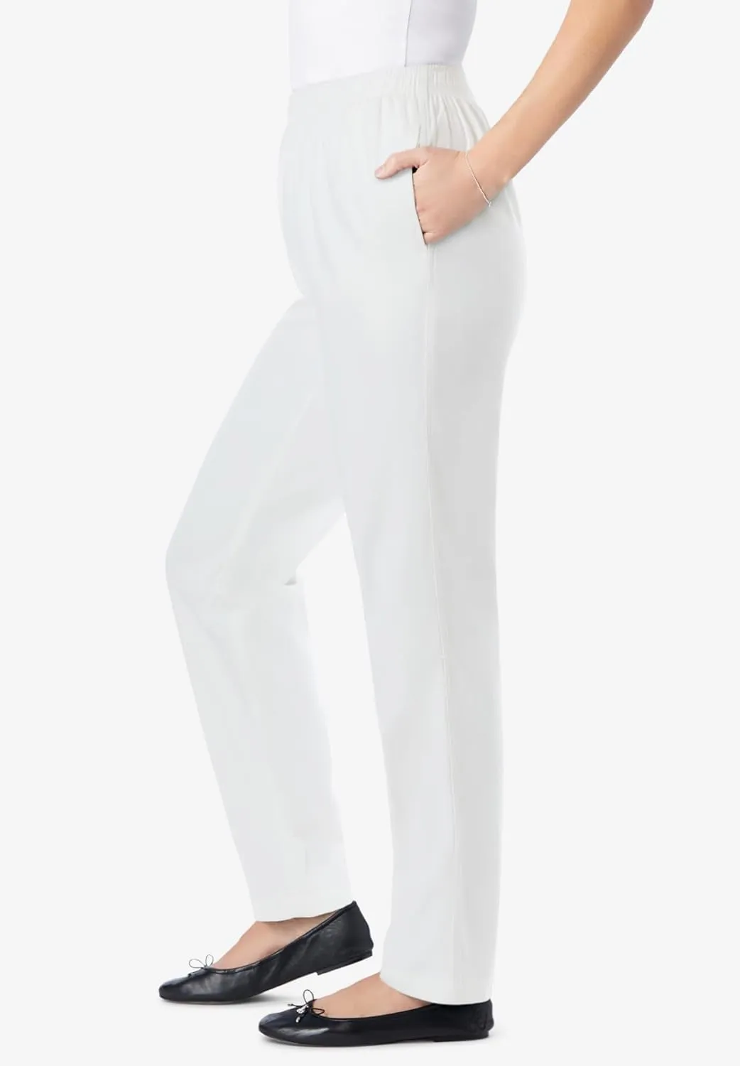 Woman Within Plus Size 7-Day Straight-Leg Elastic-Waist Denim Jean (Petite & Tall Available)
