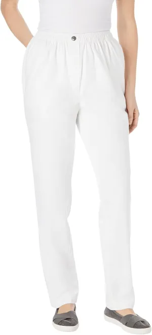 Woman Within Plus Size 7-Day Straight-Leg Elastic-Waist Denim Jean (Petite & Tall Available)