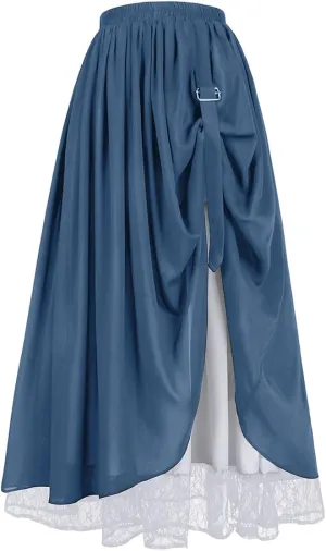 Women Medieval Skirt Renaissance Skirt Darkness Maxi Long Skirt Floor Length Skirts