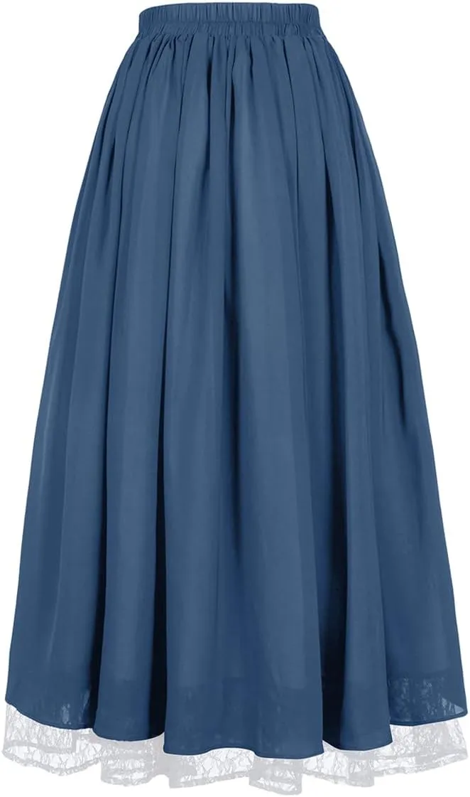 Women Medieval Skirt Renaissance Skirt Darkness Maxi Long Skirt Floor Length Skirts