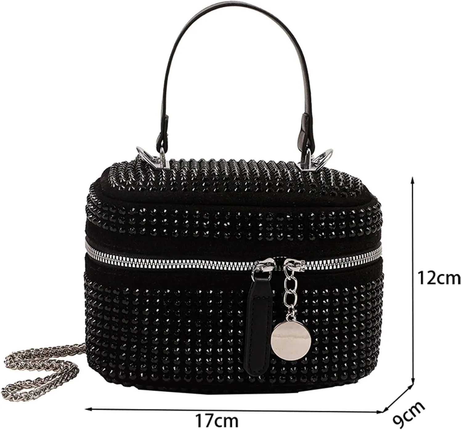 Women Tote Bag PU Leather Satchel Bag Shoulder Bag Top Handle Bag Crossbody Bag Purses and Handbag with Chain Strap (Silver)