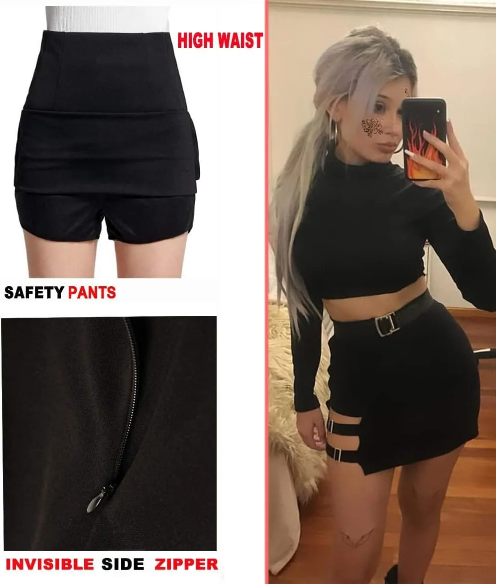 Womens Asymmetrical Skirt High Waist Gothic Dance Short Mini Bodycon Skirts