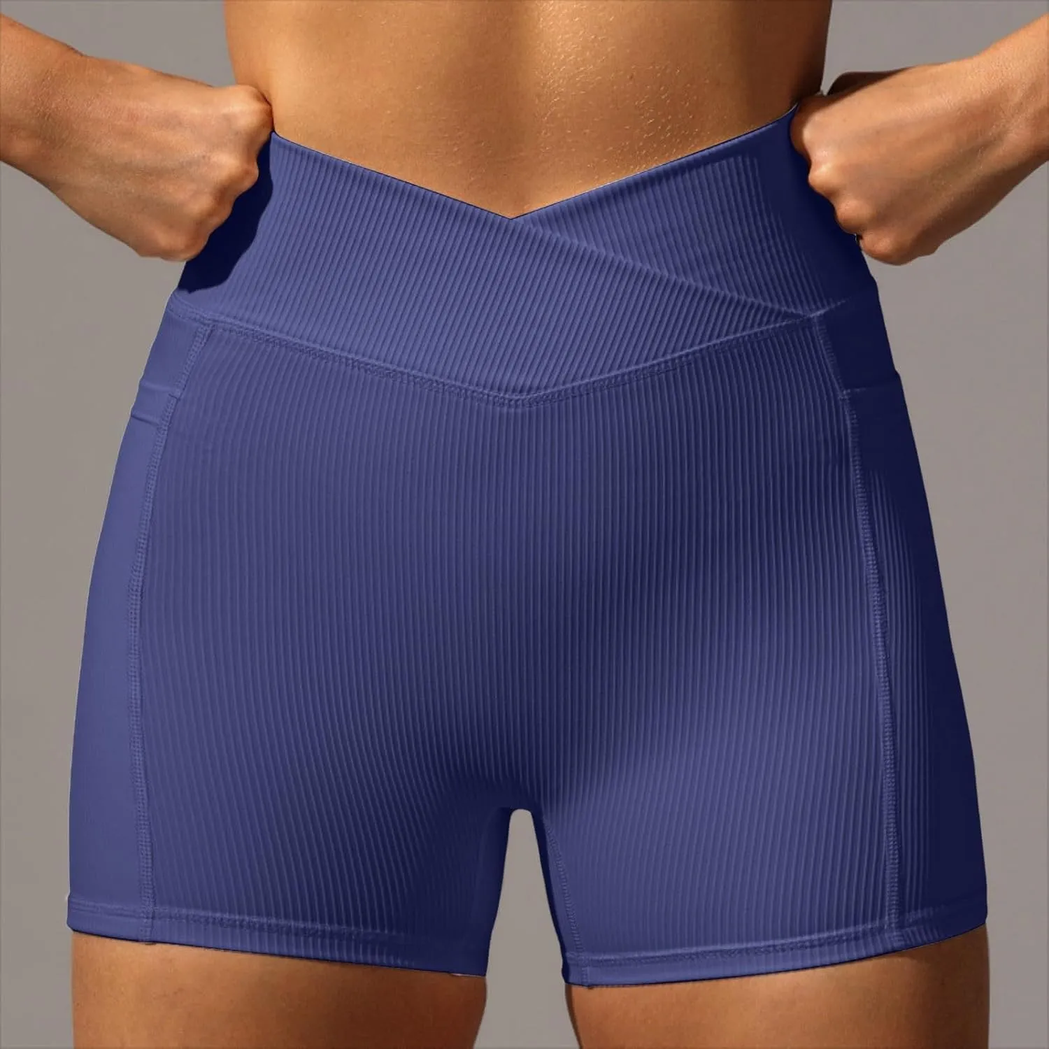 Womens High Waist Yoga Shorts Abdomen Control Training Running Pants Shorts for Women