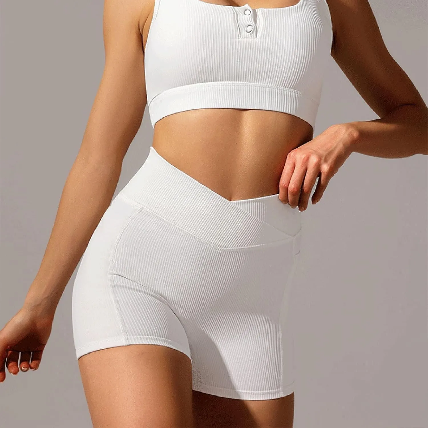 Womens High Waist Yoga Shorts Abdomen Control Training Running Pants Shorts for Women