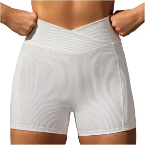 Womens High Waist Yoga Shorts Abdomen Control Training Running Pants Shorts for Women
