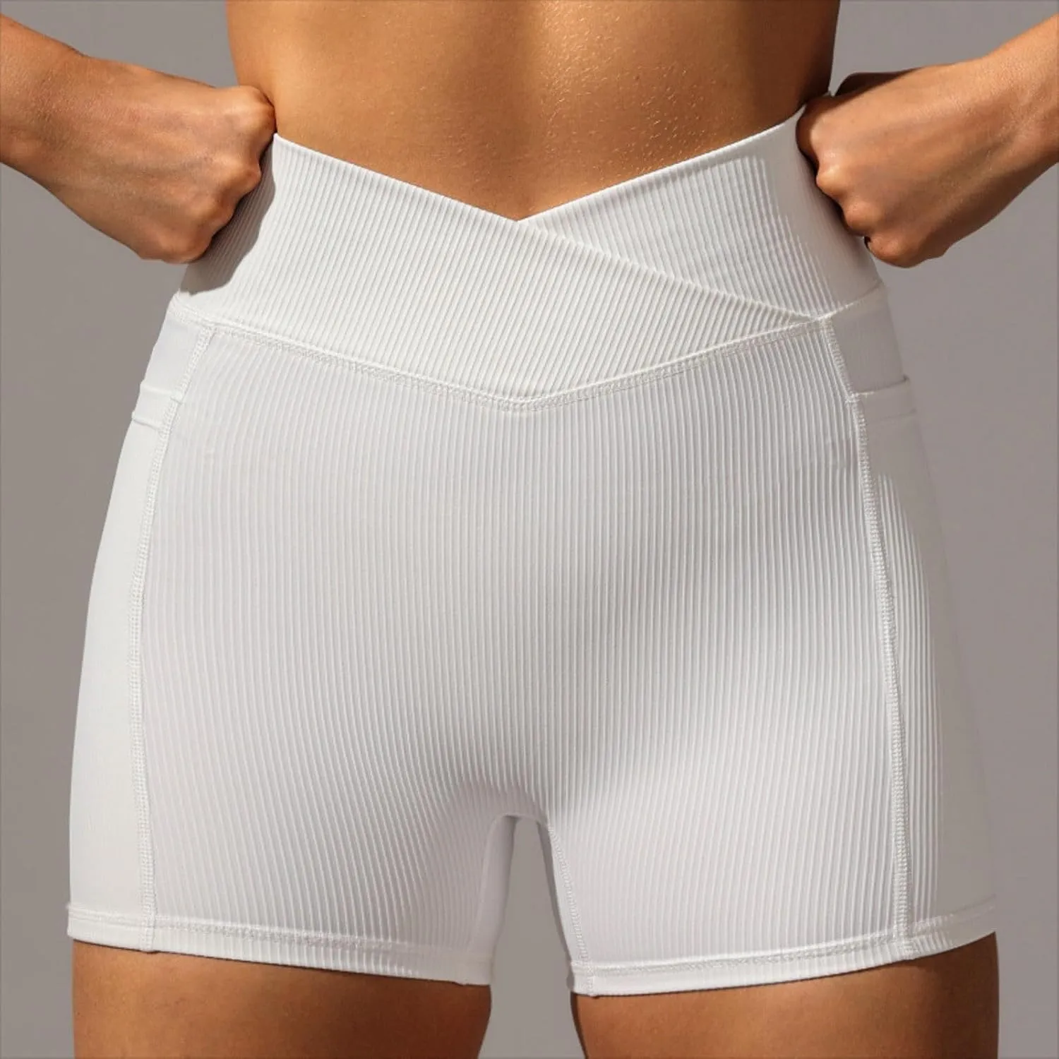 Womens High Waist Yoga Shorts Abdomen Control Training Running Pants Shorts for Women