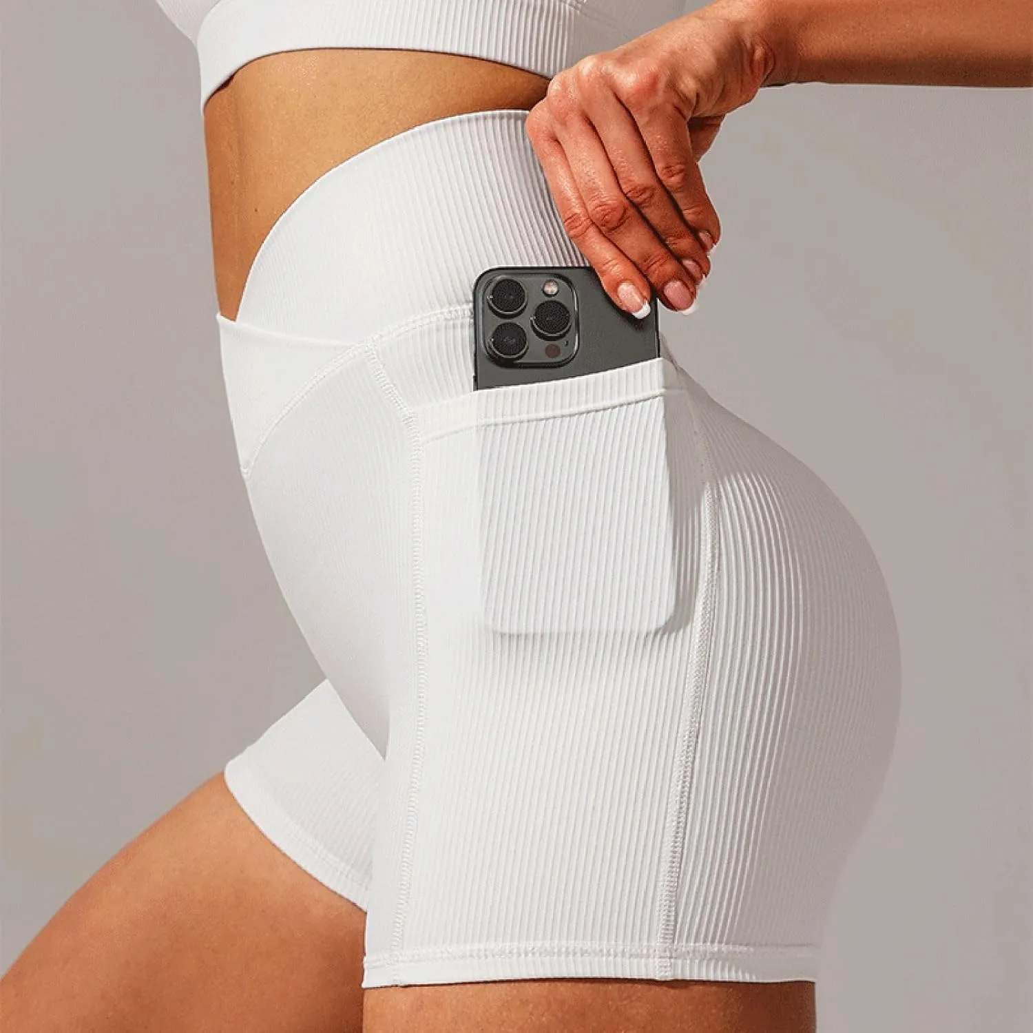 Womens High Waist Yoga Shorts Abdomen Control Training Running Pants Shorts for Women